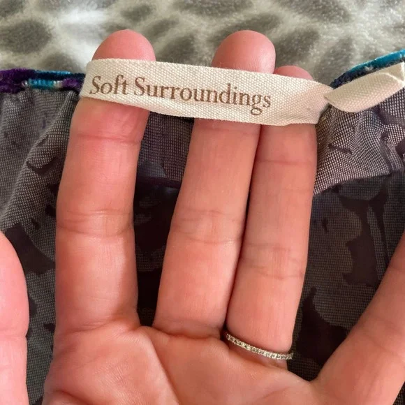 Soft Surroundings Velvet Burnout Floral Long Sleeve Kimono Top Medium Fairy Goth - Picture 4 of 8